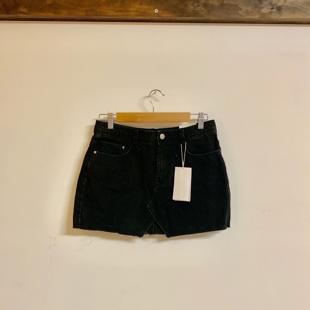 Zara TRF black denim mini skirt